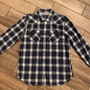 American Eagle Button Snap Plaid 🔥